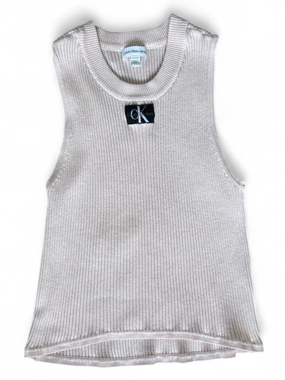 Calvin Klein baby pink Ribbed Sleeveless Tank